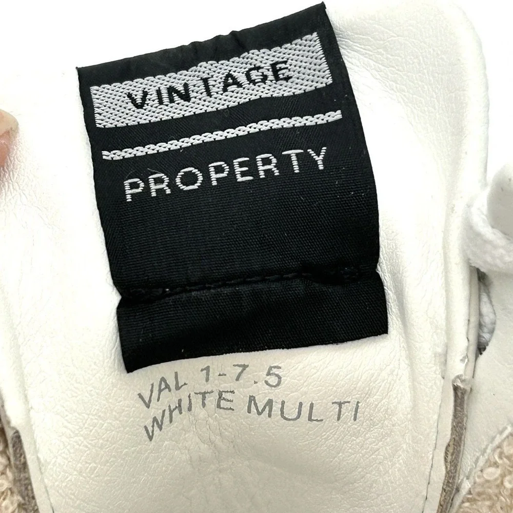 Y2K Vintage Havana Val White Multi Platform Sneakers Black Star Women's Size 7.5